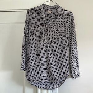 Merona Geo pattern button down blouse XS